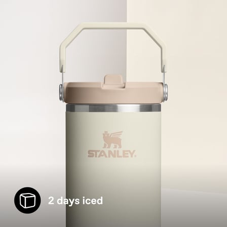 STANLEY IceFlow Flip Straw Tumbler Pipetli Termos Su Şişesi 0.89 Litre - Krem | Paslanmaz Çelik