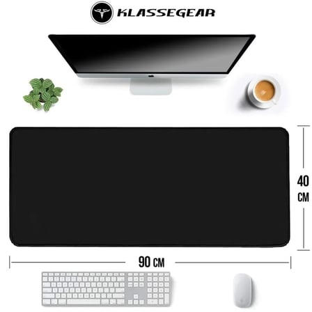Klasse Classic Mouse Pad, Dikişli Kenar, Kaymaz Taban, Büyük Boy Pürüzsüz Yüzey - XX Large, Siyah)
