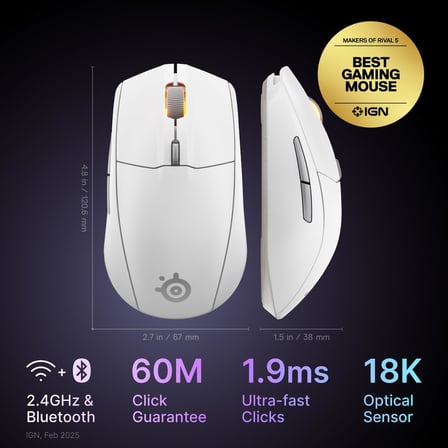 SteelSeries Rival 3 Wireless Gen 2 Oyuncu Faresi – Beyaz
