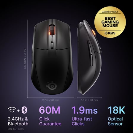 SteelSeries Rival 3 Wireless Gen 2 Oyuncu Faresi – Siyah