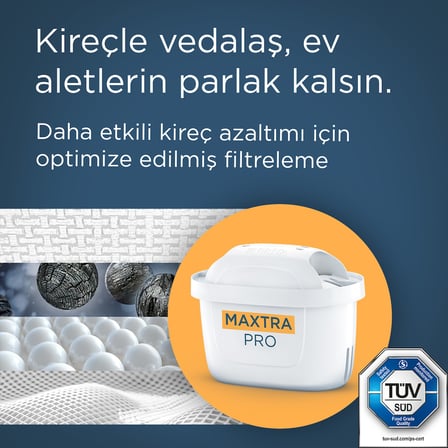 BRITA MAXTRA Pro Kireç Uzmanı Yedek Su Arıtma Filtresi, 6’lı