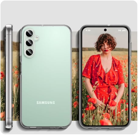 Coverzone Galaxy S23 FE İle Uyumlu Kılıf Transparan GlassElegance TPU Tam Koruma Arka Kapak Şeffaf