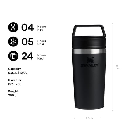 STANLEY Café-to-Go Termos Bardak 0.35 Litre - Siyah 2.0 | Paslanmaz Çelik