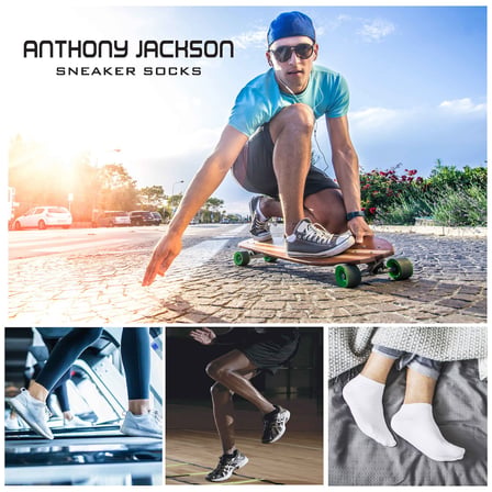 Anthony Jackson 10'lu Kutu BAMBU Premium Dikişsiz Bay - Bayan Sneaker Çorap (LUKAS, 43-46)