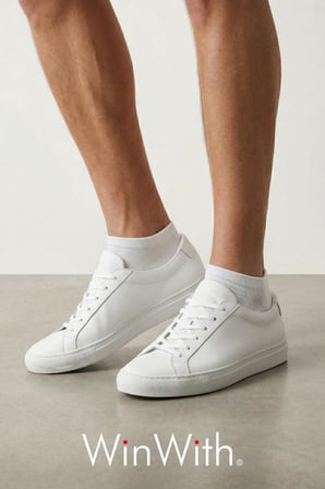 WinWith 10'lu Pamuklu Dikişsiz Düz Gündelik Klasik Erkek Kadın Sneaker Çorap