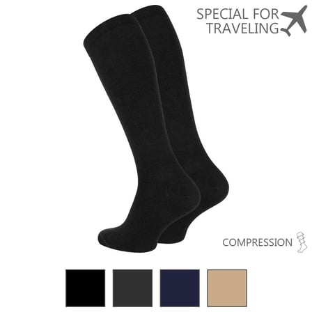 Meristanbul Uçuş & Seyahat Çorabı – Unisex Diz Altı Destek Çorabı – 1 Çift – 35-38/39-42/43-46