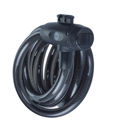 Yale Essential Güvenlikli Anahtarlı Kablolu Kilit 12 mm, YCK0/12/200/2, 150 mm, Örgü Çelik