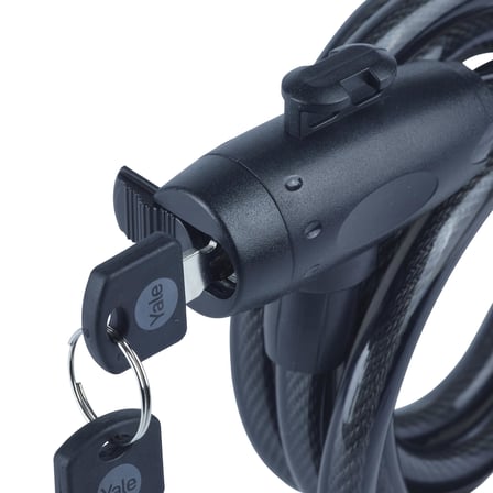 Yale Essential Güvenlikli Anahtarlı Kablolu Kilit 12 mm, YCK0/12/200/2, 150 mm, Örgü Çelik