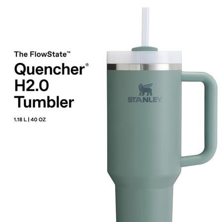 STANLEY Quencher H2.0 FlowState Pipetli Termos Bardak 1.18 Litre - Yeşil (Shale) | Paslanmaz Çelik