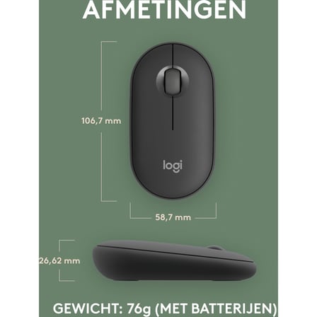 Logitech M350s Pebble Mouse 2 İnce Bluetooth Kablosuz Mouse, Taşınabilir, Hafif