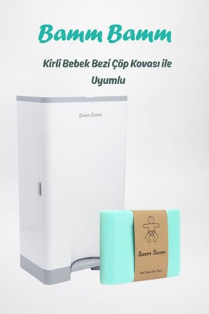 Bamm Bamm Kirli Bebek Bezi Çöp Kovaları İle Uyumlu Bebek Bezi Çöp Poşeti 3 paket
