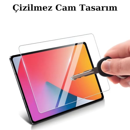 Coverzone Galaxy Tab S9 FE İle Uyumlu Tablet Temperli Cam Ekran Koruyucu Kırılmaz Cam Koruma TBK-01