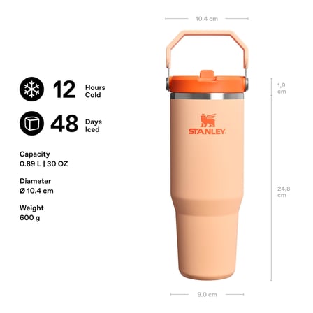 STANLEY IceFlow Flip Straw Tumbler Pipetli Termos Su Şişesi 0.89 Litre - Orange Sherbet