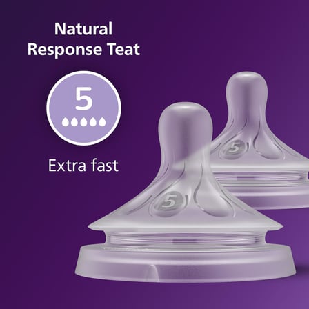 Philips Avent Doğal Tepkili Biberon Emziği, 2’li Paket, 6 Ay+, 5 Numara, Akıtmaz Emzik