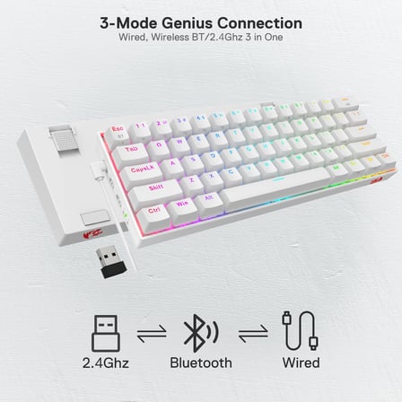 Redragon K530 Draconic%60 Kompakt RGB Kablosuz