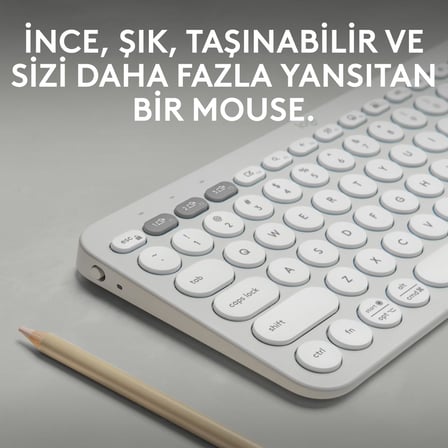 Logitech Pebble Keys 2 K380S Kablosuz Klavye, Çoklu Cihaz Özellikli