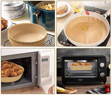 Busstier Airfryer Pişirme Kağıdı, Fritöz Yağlı Kağıdı, Yanmaz Kağıt 50 Adet (Oval)