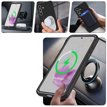 Coverzone Samsung Galaxy A57 ile uyumlu Kılıf MagSafe ile uyumlu Z-Samara Kapak Wireless Şarj
