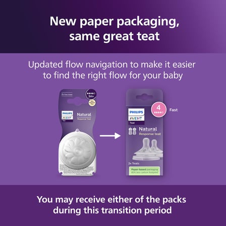 Philips Avent Doğal Tepkili Biberon Emziği, 2’li Paket, 3 Ay+, 4 Numara, Akıtmaz Emzik