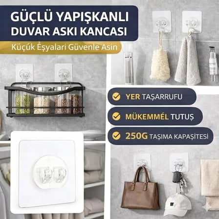 SOGUD Kendinden Yapışkanlı Askı 10’lu Set