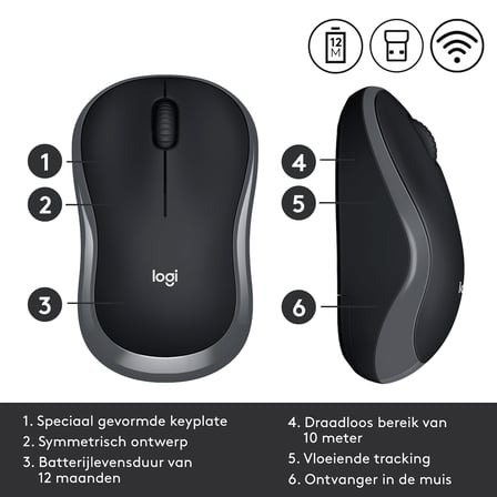 Logitech M185 Kablosuz Mouse, 1.000 DPI Optik Sensör, Sağ ve Sol Elle Kullanıma Uygun