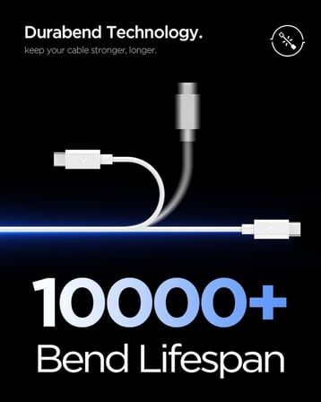 Spigen USB-A to USB-C 1 Metre Kablo 60W Güç/Hızlı Şarj - ACA08715