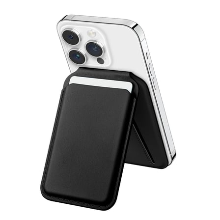 URUCHI Mag-Safe Standlı Manyetik Cüzdan iPhone 17/16/15/14/13/12 Serileri ile Uyumlu - Siyah