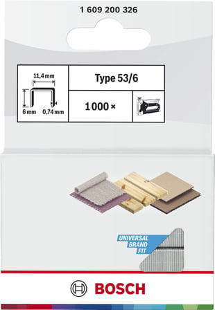 Bosch Zımba Teli, Gri, 11.4x0.74x6 mm, 1000 Adet
