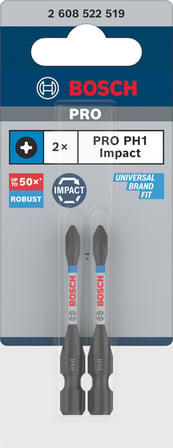 Bosch 2x PRO Phillips Impact Uç (120 x 50 mm, Professional Aksesuar Vidalama, Vidalama)