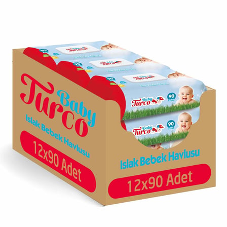Baby Turco Islak Havlu 12 x 90 (1080 Yaprak)
