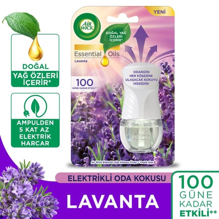 Air Wick Elektrikli Oda Kokusu Esansiyel Yağlar Cihaz + Yedek Şişe Lavanta