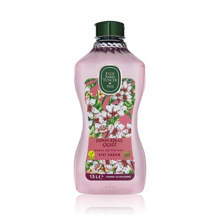 Eyüp Sabri Tuncer Doğal Zeytinyağlı Sıvı Sabun Japon Kiraz Çiçeği 1,5 L Pet Şişe (1 x 1500 ml)