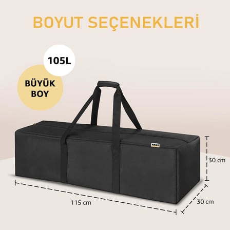 Haegs Taşıma Çantası, Fermuarlı Dayanıklı Seyahat Spor, Bagaj, Kamp Malzemeleri Saklama Çantası