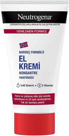 Neutrogena Norveç Formülü Parfümsüz Konsantre El Kremi 75 Ml (Kuru ve Çatlamış Eller için)