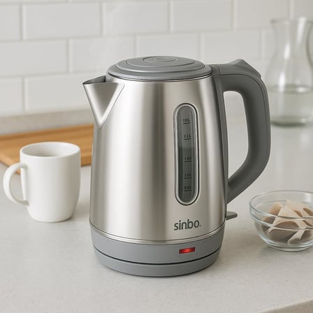 Sinbo SK-8031 Su Isıtıcı Kettle – Paslanmaz Çelik, 1.8 L, Inox, Otomatik Kapanma (Açık Gri)
