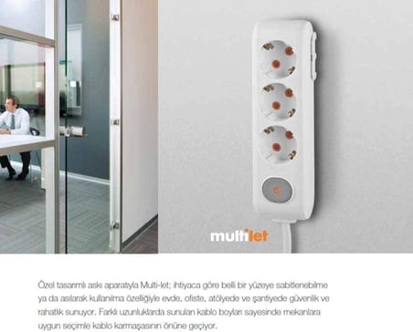 Viko Viko Multi-Let Dörtlü Priz Toprakli Kablolu Çarpma Karşıtı 1 Mt