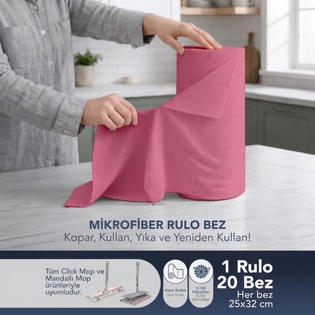 Deconox 20'li Rulo%100 Mikrofiber Temizlik Bezi