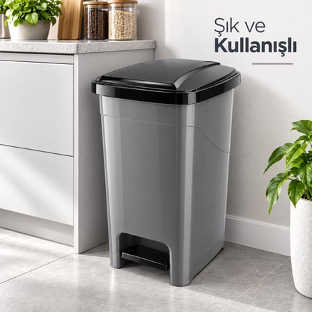 40 L Slim Pedallı Çöp Kovası, Dar Alanlara Uygun İnce Tasarım Çöp Kutusu