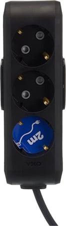 Viko Multi-Let 3lü Topraklı Kablolulu Ç.K 2m Siyah Priz