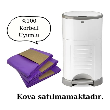 BUDİBU Korbell 16L Uyumlu Kirli Bebek Bezi Çöp Poşeti | Yerli Üretim | 3 Paket
