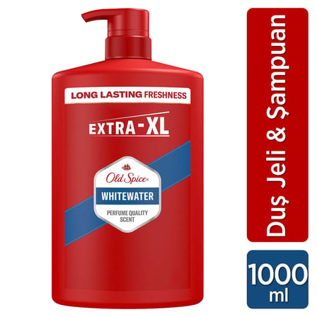 Old Spice Whitewater Erkekler İçin Duş Jeli ve Şampuan 1000 ml Ekstra-XL