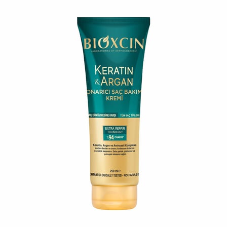 Bioxcin Keratin & Argan Onarıcı Saç Bakım Kremi – Yıpranmış ve Hasar Görmüş Saçlar İçin – 250 ml