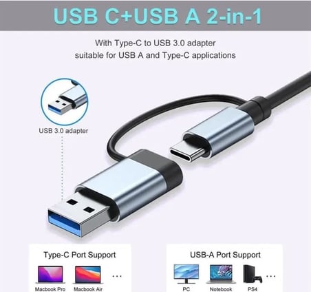 Daytona CF99 7in1 Type C ve USB Çevirici Adaptör