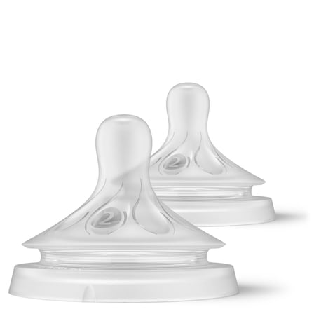 Philips Avent Doğal Tepkili Biberon Emziği, 2’li Paket, 0 Ay+, 2 Numara, Akıtmaz Emzik