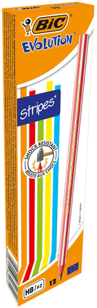BIC Evolution Stripes Kurşun Kalem, 12'Li Kutu
