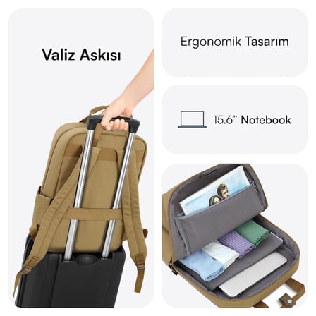 Mack MCE-1523 Nova Eco Çevre Dostu Laptop Sırt Çantası 15.6 inç