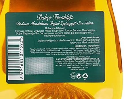 Eyüp Sabri Tuncer Doğal Zeytinyağlı Sıvı Sabun, Bodrum Mandalinası, 1,5 L Pet Şişe (1 x 1500 ml)