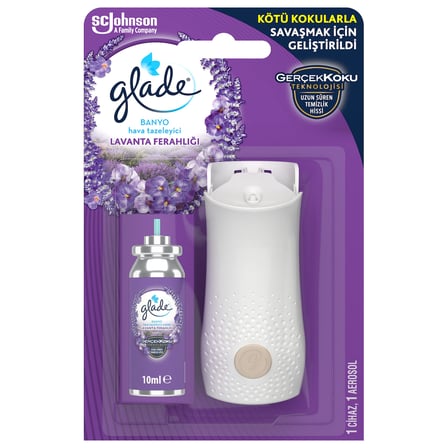 Glade Banyo Hava Tazeleyici Cihaz ve Yedek Lavanta Ferahlığı 10 ml