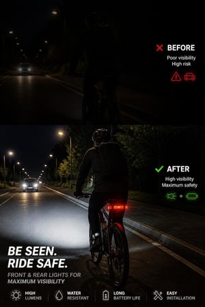 Busstier Bisiklet Işık Seti USB Şarjlı Ön Arka Bisiklet Farı 2’li LED Bisiklet Lambası Su Geçirmez
