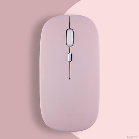 Şarj Edilebilir Tüm Cihazlara Uyumlu Sessiz Hızlı 2,4+5.0 Kablosuz Mouse (Pembe)